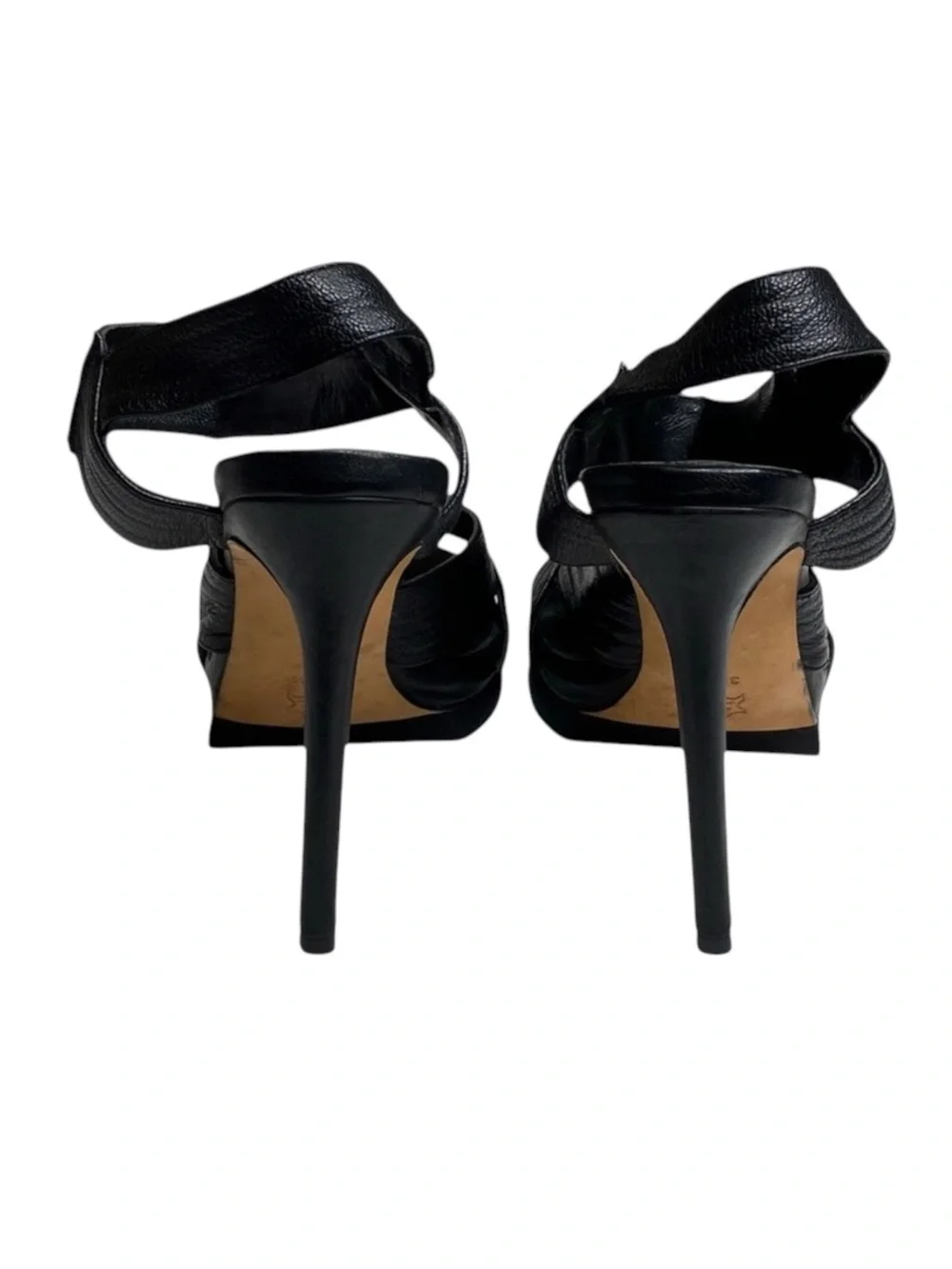 new Camilla Skovgaard  Ankle Strap Stiletto Platform Sandal Heel  Black 38.5 8